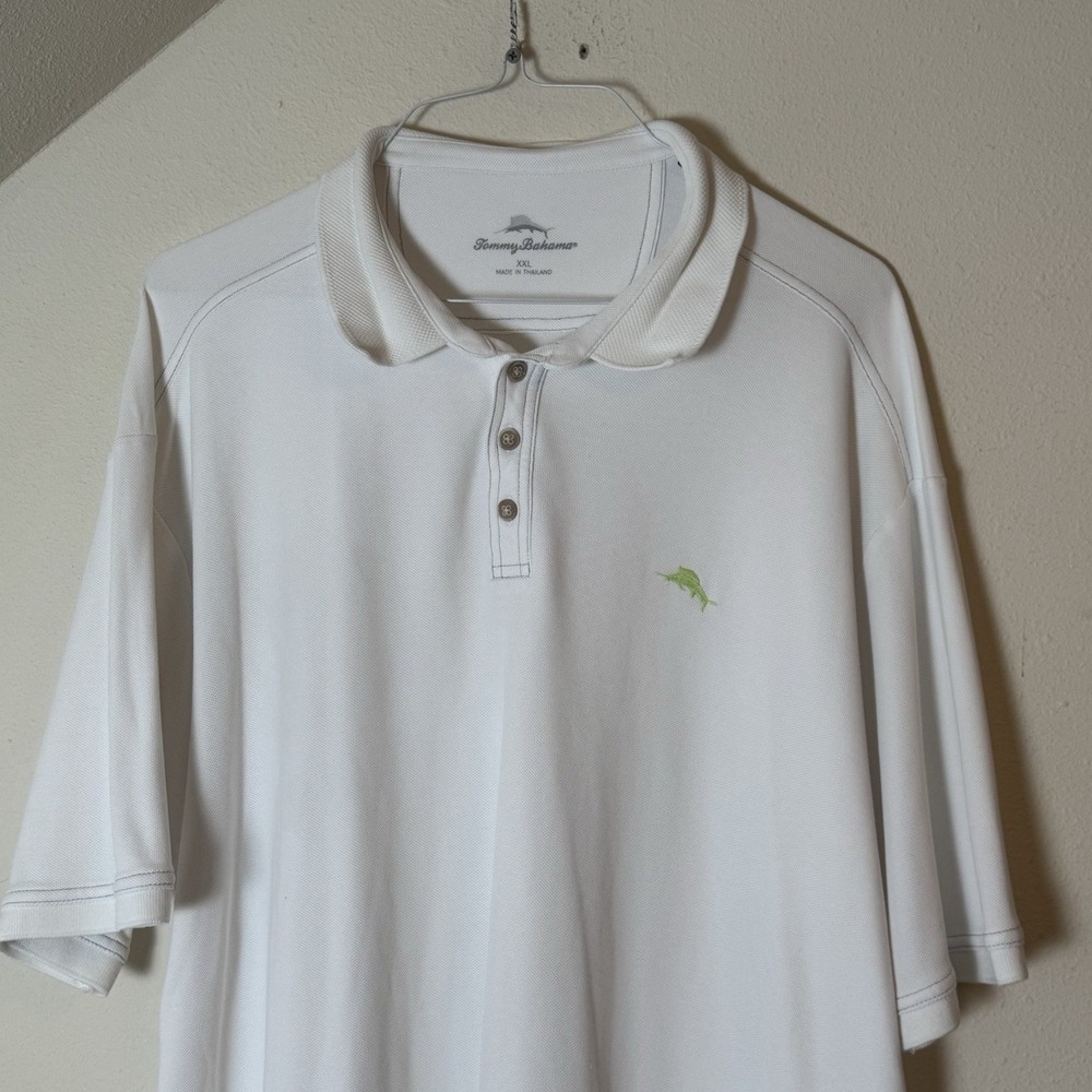 Tommy Bahama Polo Shirt Mens XL White IslandZone Supima Golf Performance
